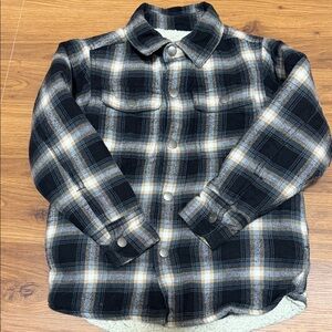 Place Black and Tan Plaid Sherpa-Lined Jacket